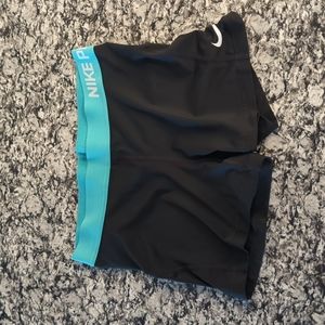 Nike Pro Compression Shorts Large Black/Blue